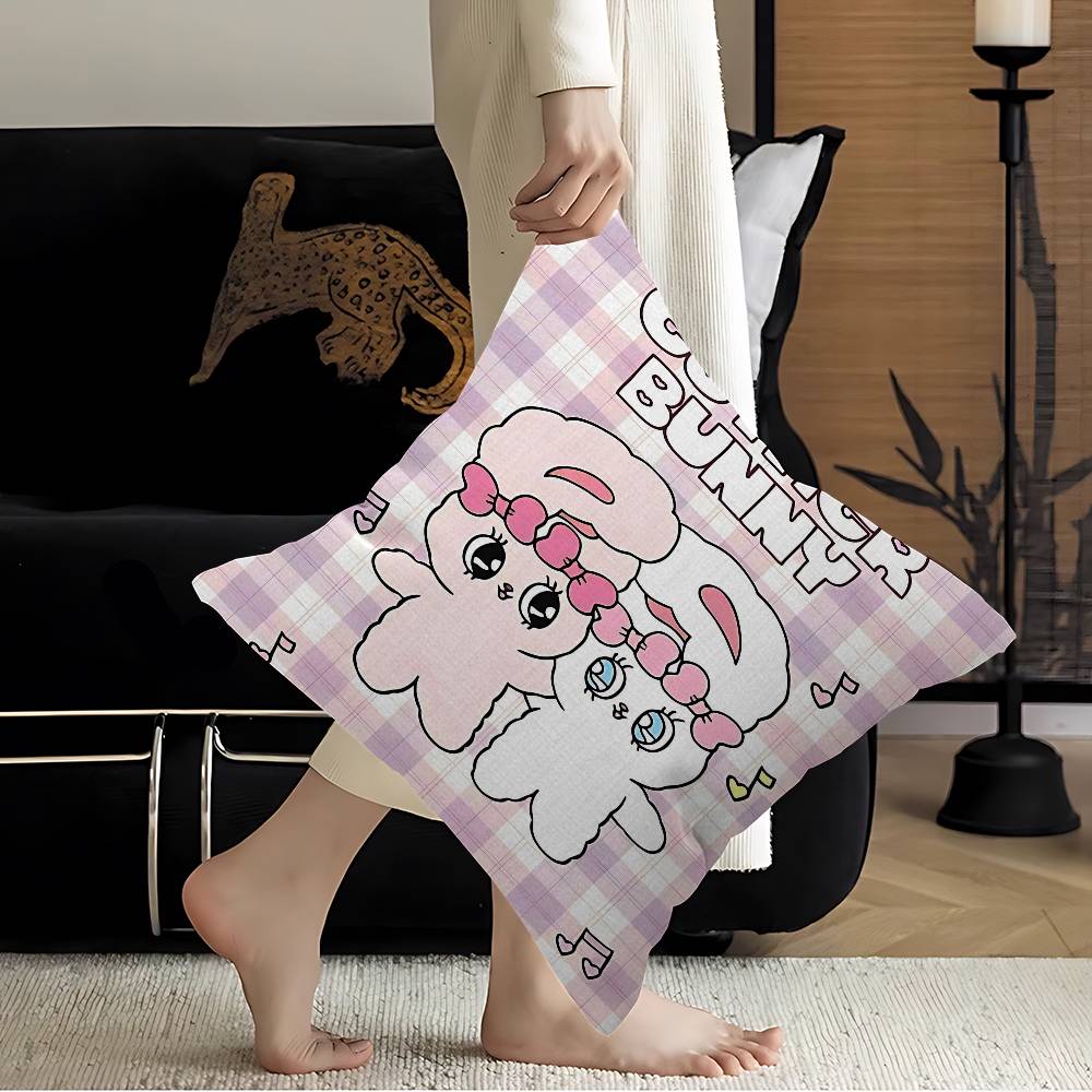 Cute Esther Bunny Pillow Anime Pillow Sofa Bed Head Pillow Cover Cushion Cover 45X45 Cm Fashion