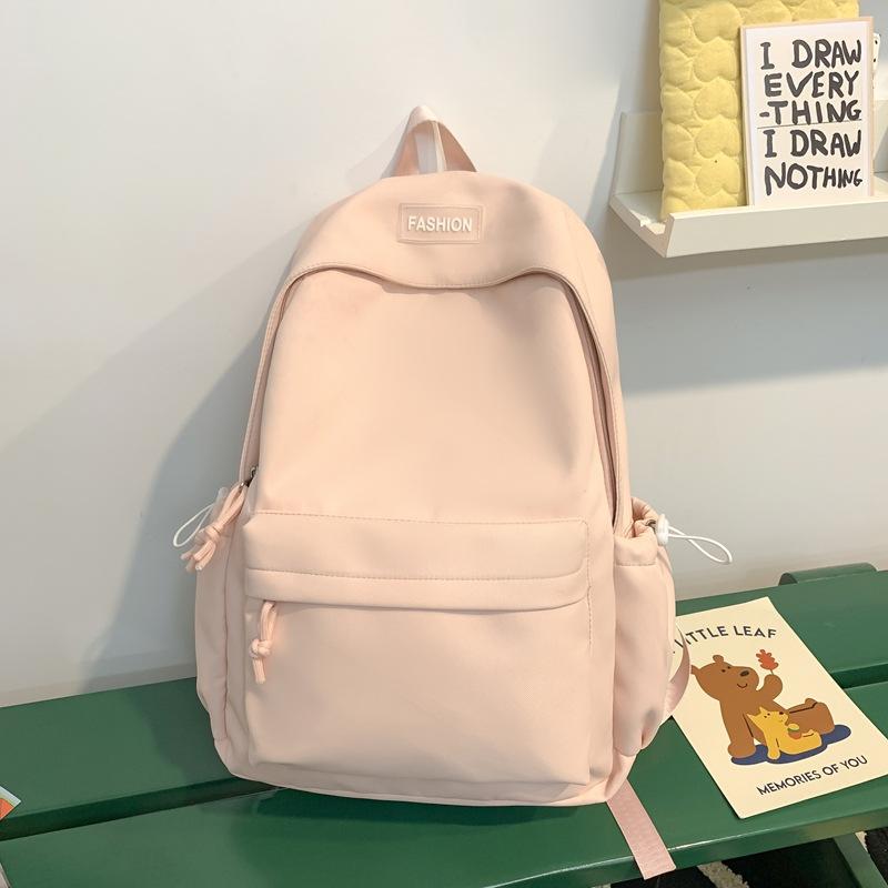 Schoolbag fresh and sweet solid color versatile simple junior high school student schoolbag lightweight large capacity go out leisure commuting 