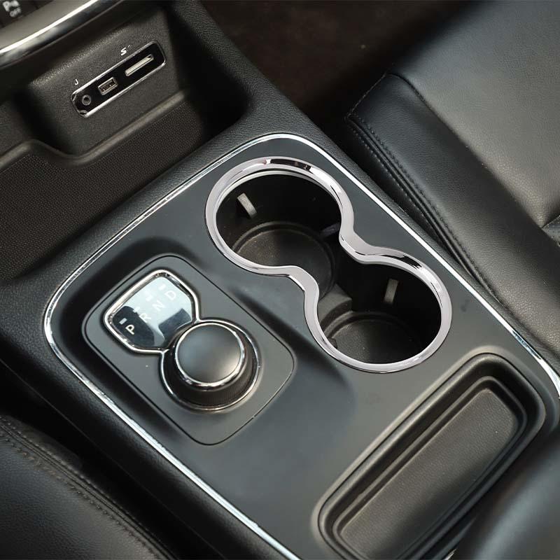 ABS-Front-Getränkehalter-Dekorationsabdeckungsaufkleber passend für Jeep Grand Cherokee 2011–2021, Innenausstattung