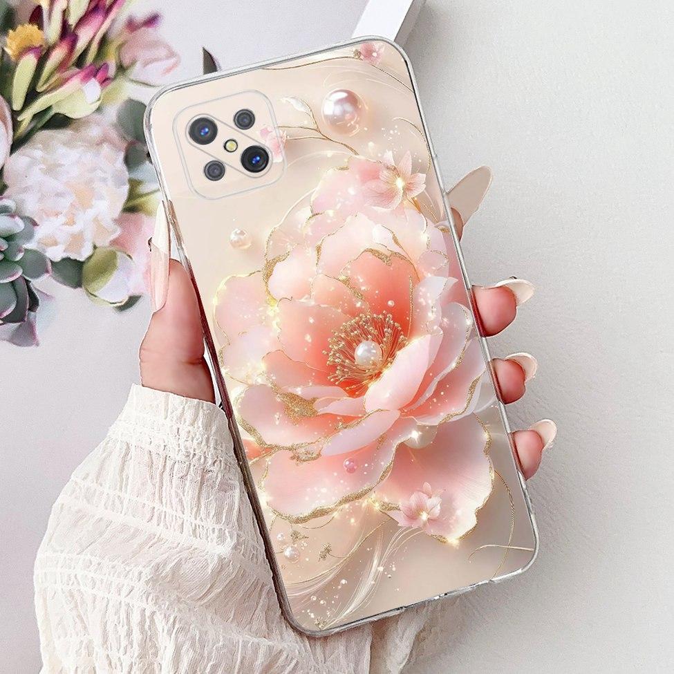 Clear For Oppo Reno 4Z 5G Case Cover CPH2065 Cute Cat Fashion Flowers Painted Soft Back Cover For Oppo Reno4 Z 5G Phone Case