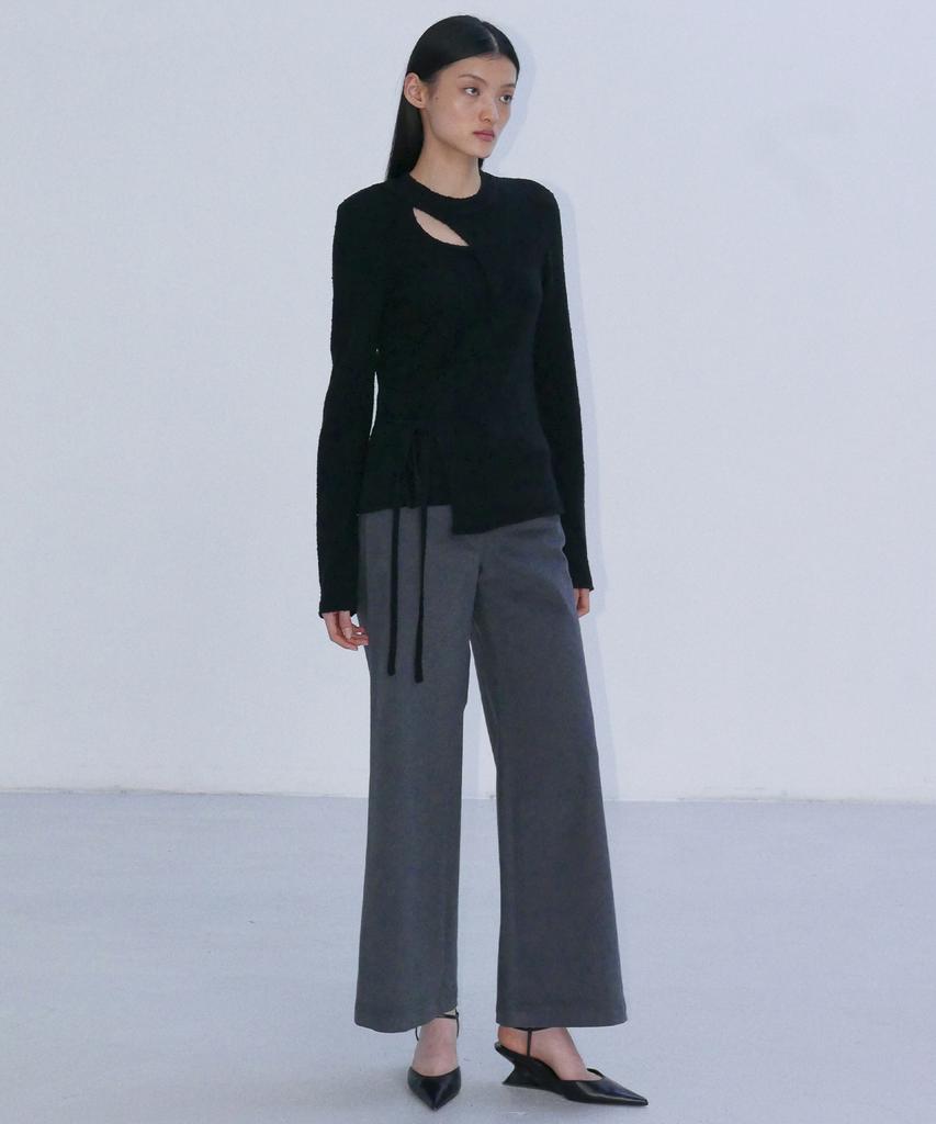 EN OR Bizo Detail Flare Pants - Gray