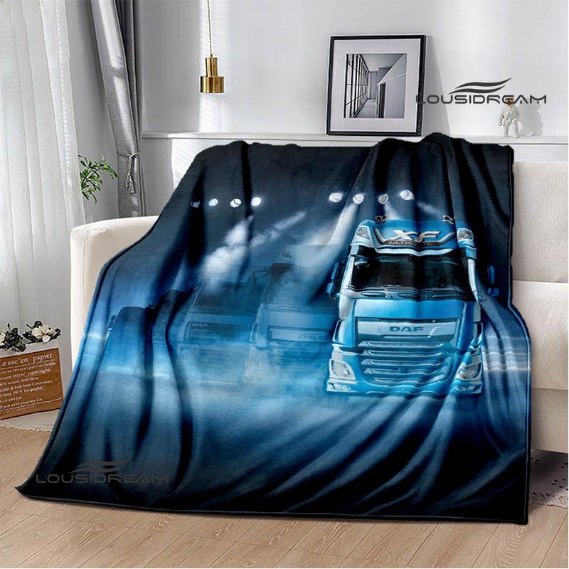 3D DAF Truck Retro Printed Blankets Picnic Blanket Warm Flannel Blankets Soft and Comfortable Blanket Bed Linings Birthday Gift