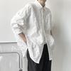 Herbst Frühling Shirt Blume Rilievo Button-down Kragen Strickjacke Strickjacke Lange Ärmel Turn-down Lose Mittellangen Dunklen Stil Täglichen Tragen