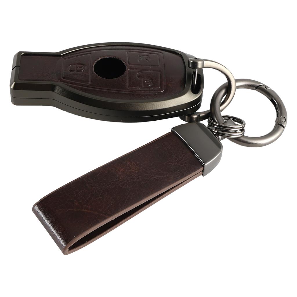 Alloy Aluminum TPU Car Key Brown Case Cover For Benz GLC GLK CLS GLA CLA AMG