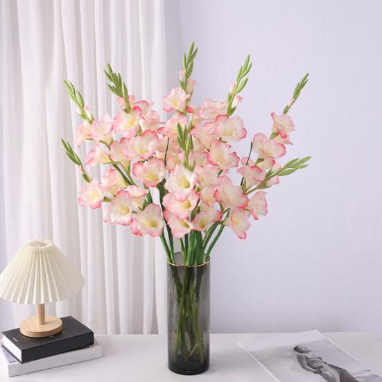 Yousheng Artificial Gladiolus Flower Realistic Fake Silk Flower Home Office Wedding Party Indoor Outdoor Faux Flower Bloom Decoration