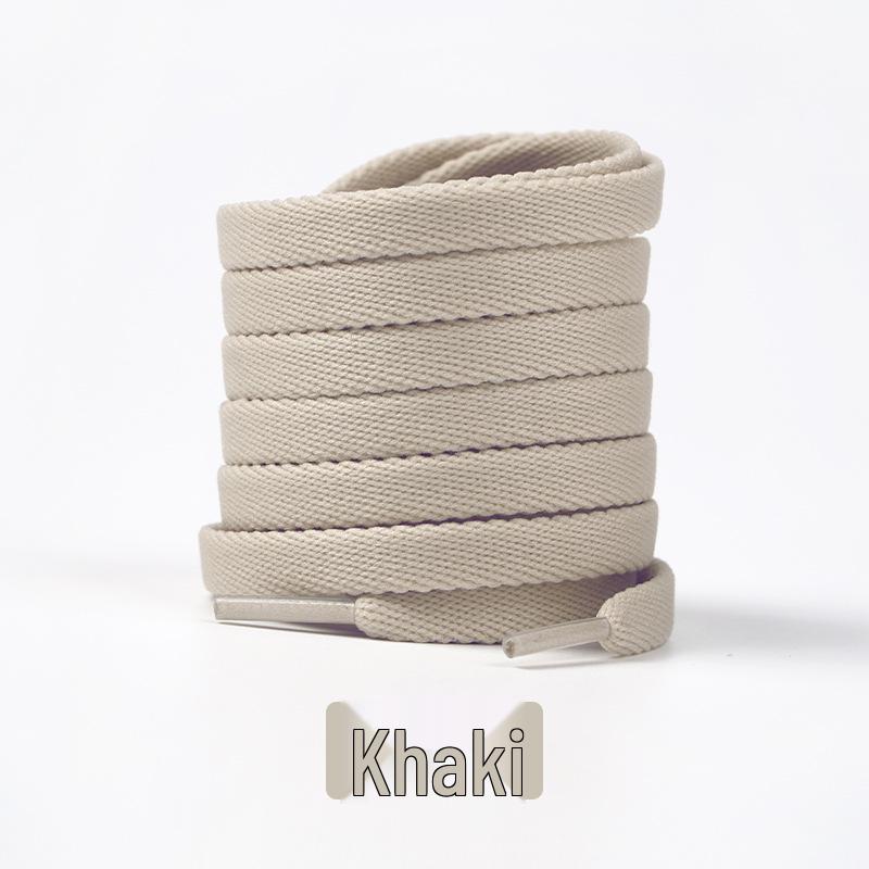 Lagernde elastische flache Schnürsenkel für Freizeit- und Sportschuhe - Schwarz, Weiß, Beige