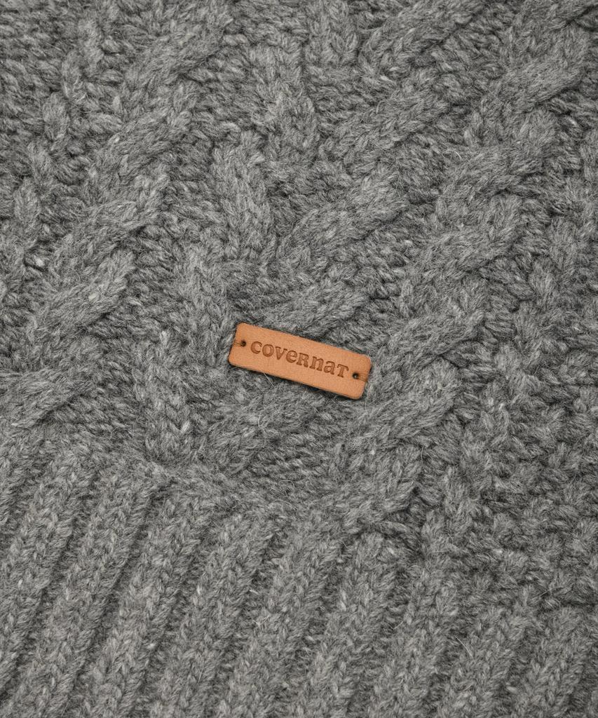 COVERNAT WOMAN Raglan Cable Knit Melange Gray