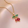 Cherry Pendant Necklace for Women 2024 Fashion Jewelry
