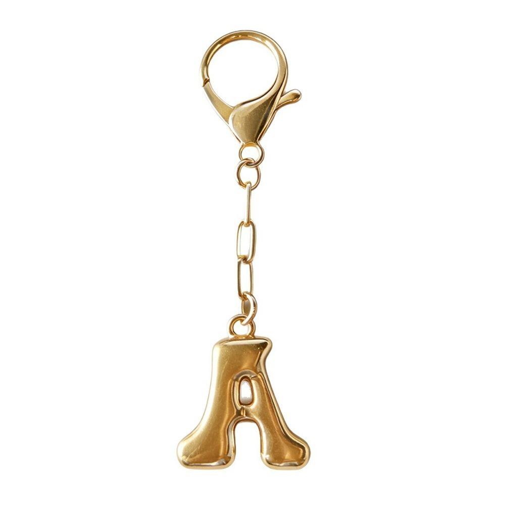 Gold Color Capital Letter Key Chains Metal English Letters Pendant Initial Letter Key Chains DIY