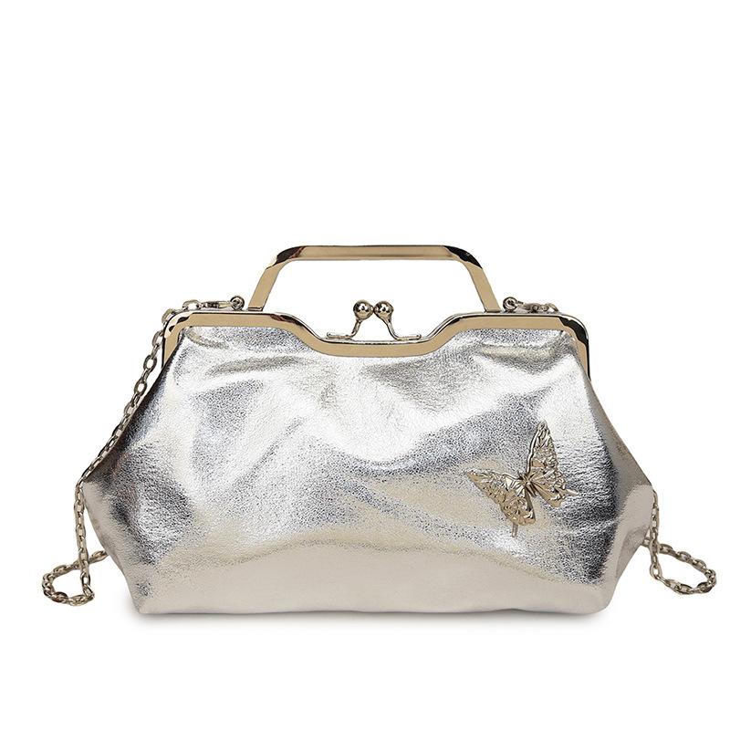 Women'S Evening Bag Gold-Colored Clutch Shoulder Chain Bag Crossbody Bag Fashion Premium Durable Quality Useful