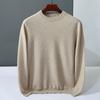 Jacquard Cashmere Sweater Solid Color Versatile Pullover Sweater New Soft Waxy Cashmere Sweater Men's