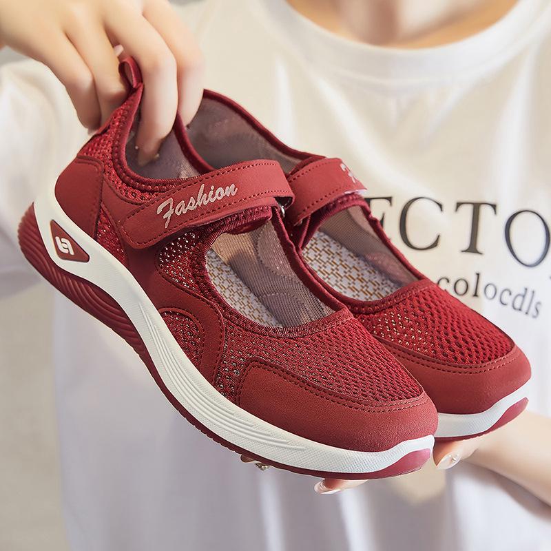 Kvėpuojantys moteriški Velcro tinklelio vaikščiojimo batai - Lengvi ir patogūs