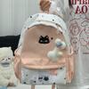 Schoolbag New cat backpack High value cartoon casual backpack Stylish and simple junior high school large capacity commuting schoolbag