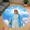 1pc Virgin Mary Round Chair Mat Area Rug - Non-Slip, Floor Mat for Office, Bedroom, and Indoor Decor C1125762