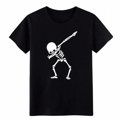 Funny Dabbing Skeleton Graphic T-Shirt,Unisex Casual Cotton Tee,Free Shipping