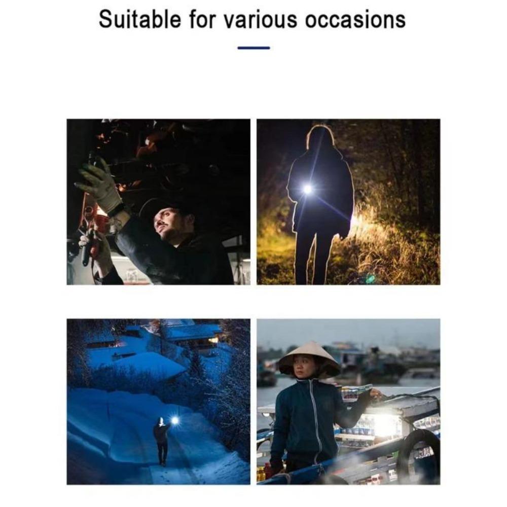 Outdoor Strong Light Flashlight Super Bright Home Portable Charging Multi Functional Mini LED Long Range Warning Camping Torch