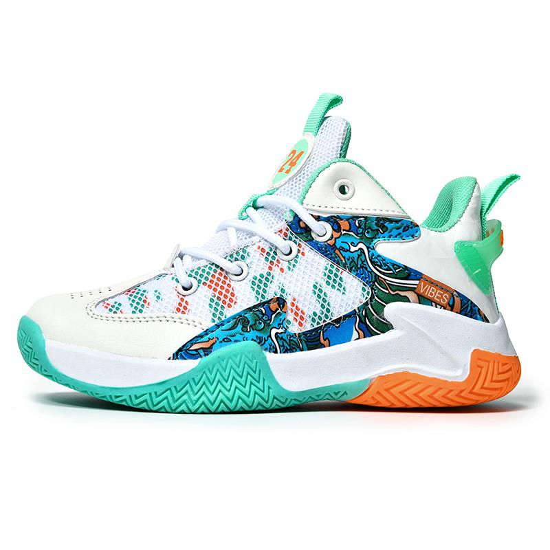 Children's Basketball Shoes Boys Youth Professional Training Breathable Anti-slip Wear-resistant Shock Absorption Student Sports