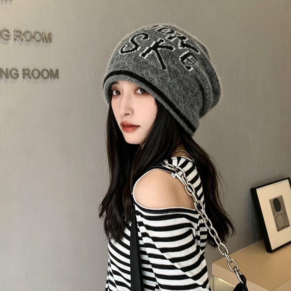 Winddichte Strickmütze Große Kopfgröße Fischerhut Street Fashion Mützen Hut Für Paare