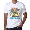 Men’s Vintage Tee Shirt Graphic T Shirt Summer Triangle Chicago White