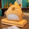 3-in-1 Capybara Throw Pillow Air Conditioning Blanket PP Cotton Filled Pillow Blanket Animal Pattern Soft Cartoon Hand Warmer