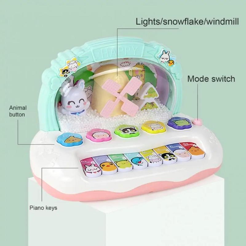 Giocattolo Piano Musicale per Bambini Strumento Musicale con Luci per Bambini Piccoli Apprendimento Precoce Tastiera Animale Giocattolo Regalo per Bambini e Bambine