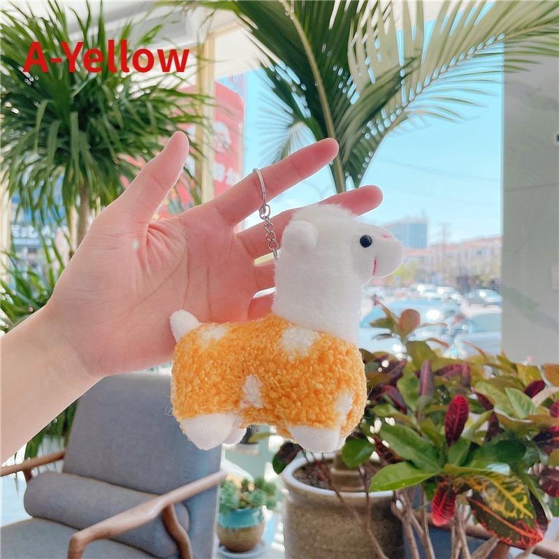 Soft Alpaca Plush Toy Animal Life Like Kawaii Doll Standing Pendant Accessories for Girls LS