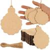 Inkdotpot Holzornament mit Löchern, 8,9 cm, unbehandelt, vorgebohrt, Naturholzscheiben zum Basteln, Holz-DIY-Weihnachtsornamente, Hängeseile, 40 Stück