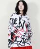 Deumakeu Street Graffiti Oversized Long-Sleeve T-Shirt