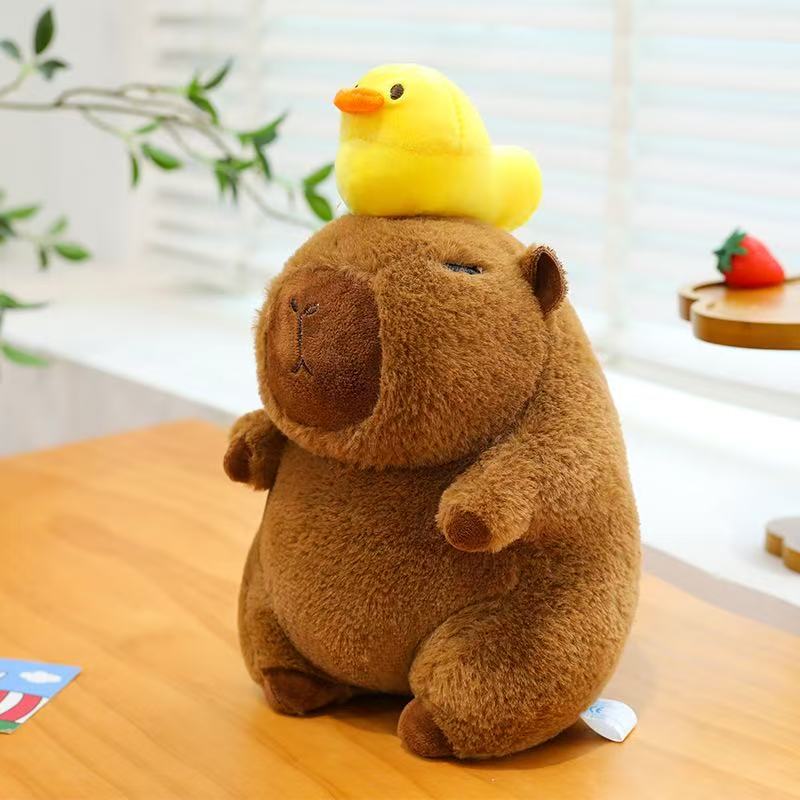 25cm Capybara Plush Simulation Capibara Anime Fluffty Toy Plant Stuffed Doll Holidays Props Decorative Throw Pillow for Kids