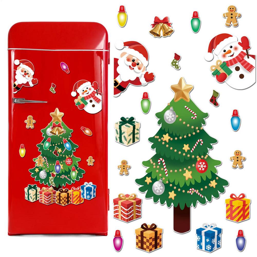 Weihnachtsmagnete für Kühlschrank Weihnachtsmann Baum Glocke Feiertag Winter Aufkleber Magnetische Weihnachtsdekorationen für Whiteboard Küche