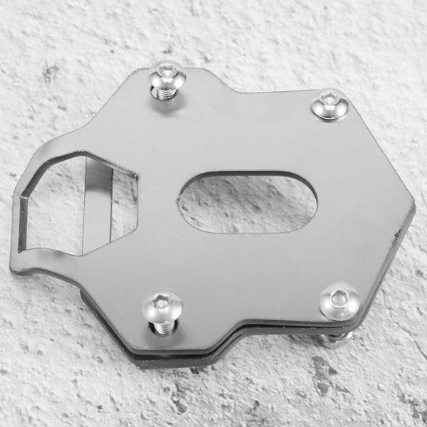 Silver Motorcycle Kickstand Pad Side Stand Base Enlarger Accessory