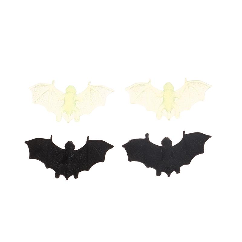 20Pcs Plastic Black Luminous Fake Bat Halloween Decoration Haunted House Props Accessories
