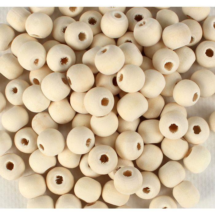 MégaCréa DIY - Perles en bois brut rondes 1 cm 100 pièces