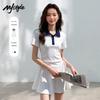 MJ STYLE Polo Collar Pleated Dress