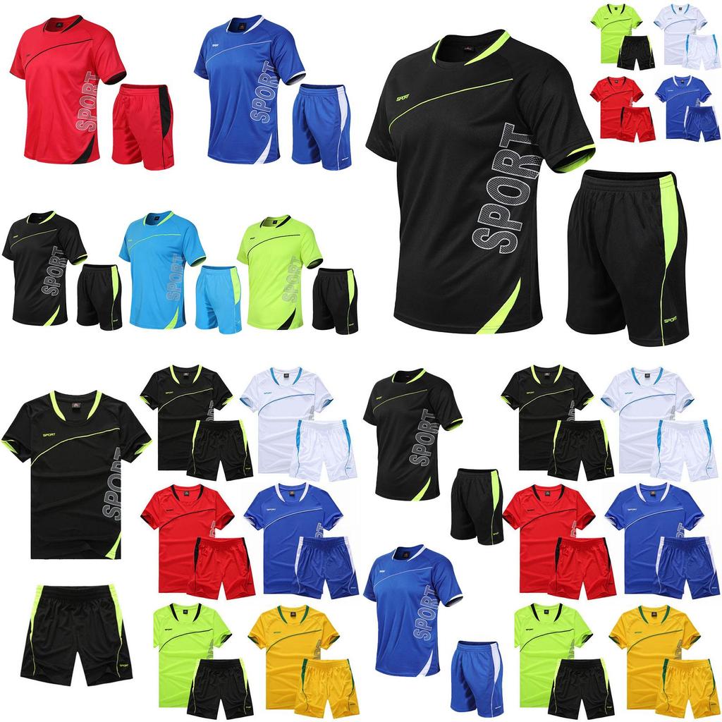 Running Sports Men Suit Quickdrying Short Sleeve Shirts Summer Shorts Gym