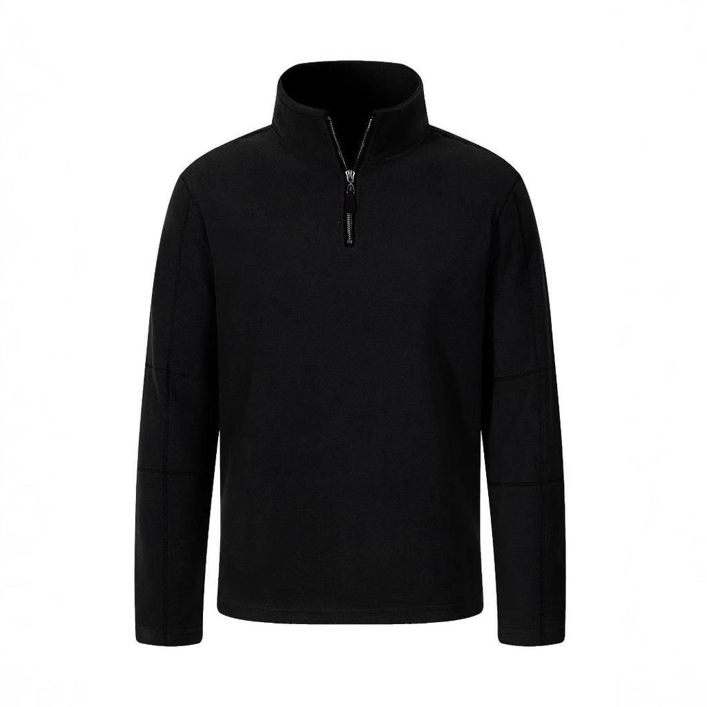 Men's European-Size Versatile Fleece Hoodie - Stand Collar, Half Zip, Long Sleeve, Autumn/Winter