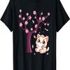 Kawaii Cat Lover Cat Owner Cherry Blossom Flowers T-Shirt(1)