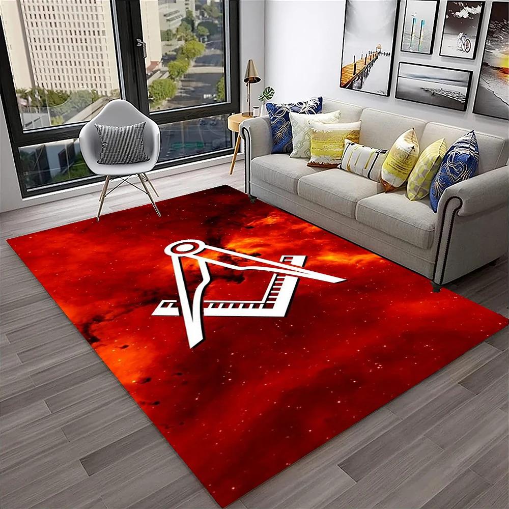 Freimaurer Freimaurerei Illuminaten Ring Teppich Teppich für Zuhause Wohnzimmer Schlafzimmer Sofa Fußmatte Dekor, Kinderbereich Teppich Rutschfeste Bodenmatte
