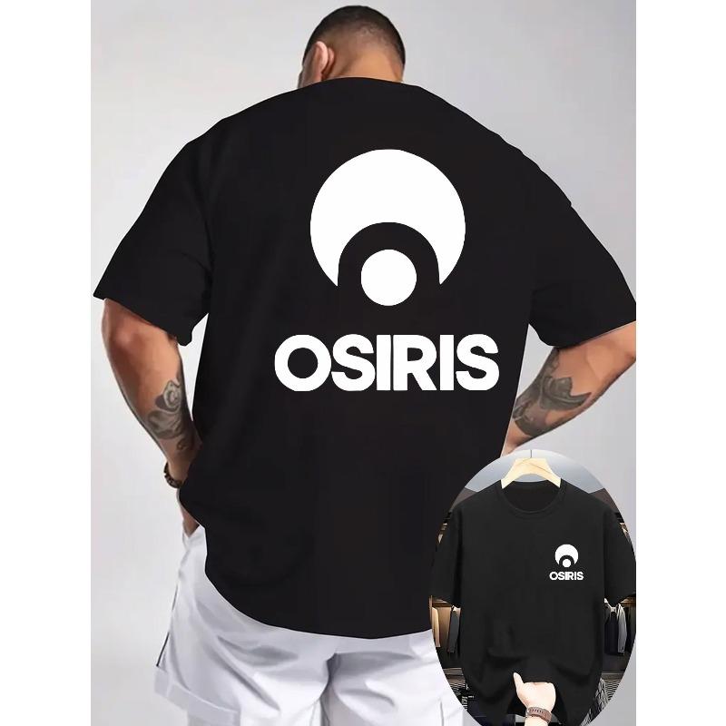 Men'S OSIRIS Pattern T-shirt , Breathable , Crew Neck, Short Sleeves, Casual Top, for Everyday Wear and Outdoor Activities - Machine Washable