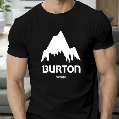Burton Mountain Logo Print T-Shirt Breathable Cool, Comfortable Wear,Daily Casua