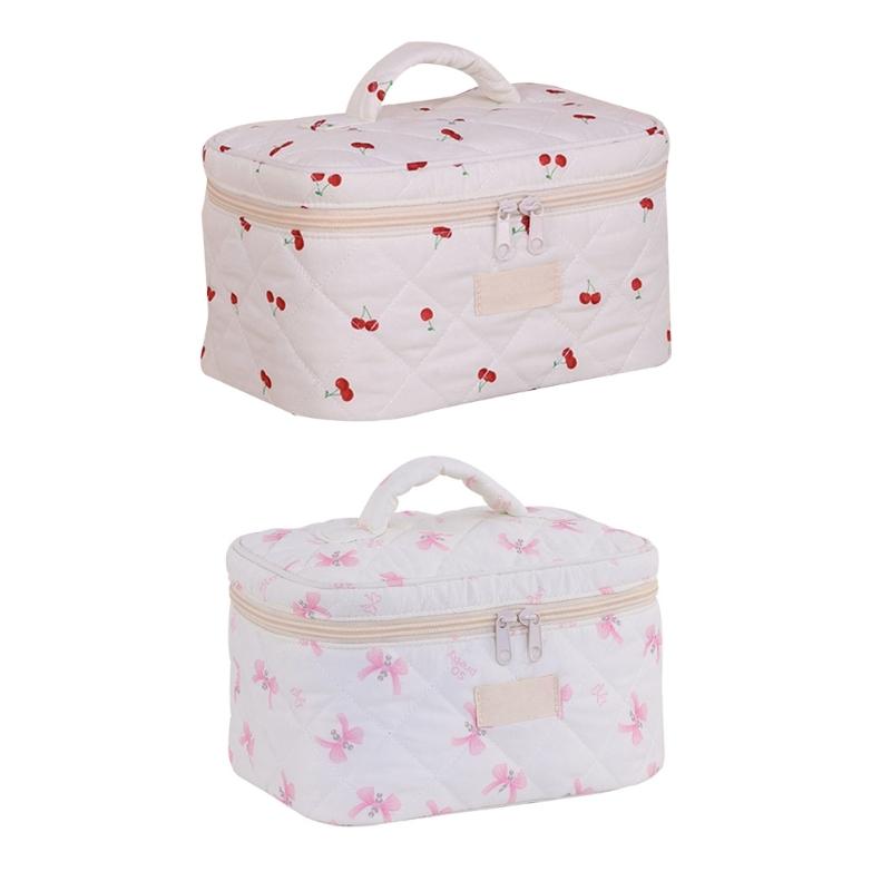 Sac à Maquillage Matelassé à Nœud Mode Accessoire pour Femmes Usage Quotidien Décontracté Voyage Élégant Articles de Rangement Cosmétique