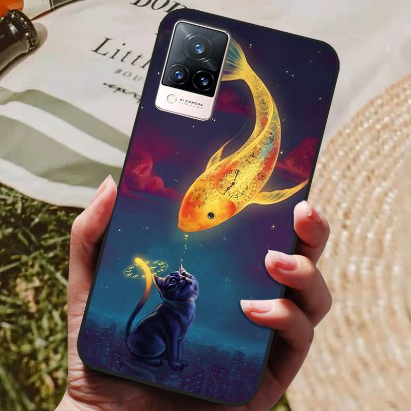 For Coque vivo V21e Case Silicon Back Cover Phone Case For vivo V21e Cases Soft bumper Funda on vivo V2061 V21 e V 21e 6.44" Bag