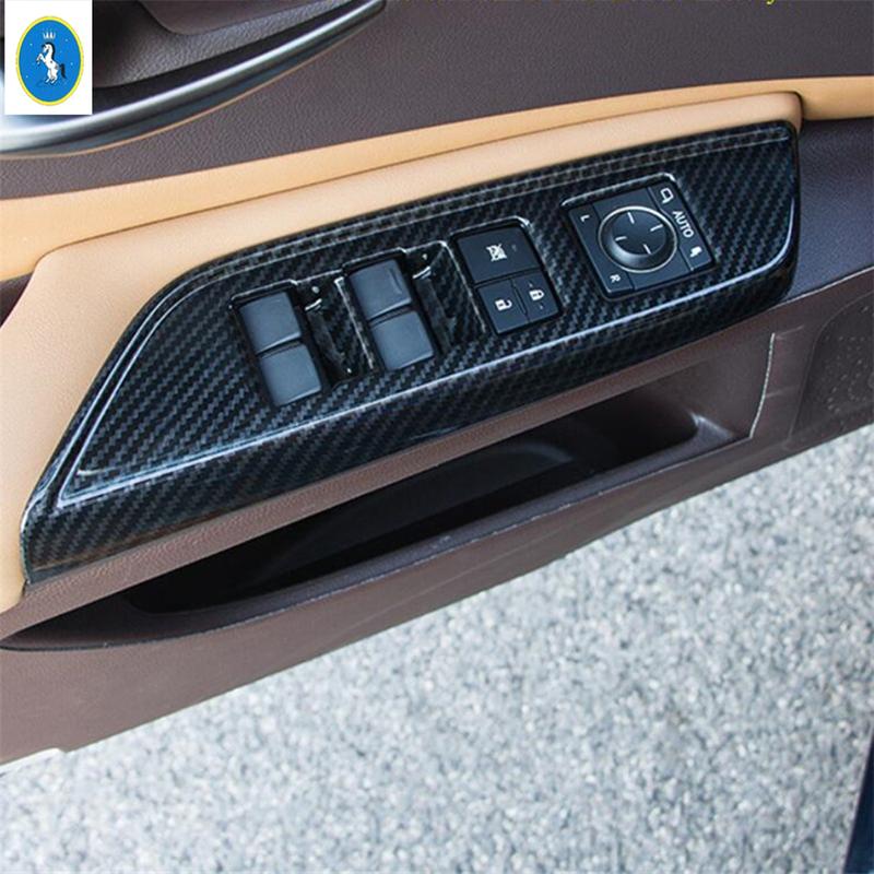ABS Auto Door Armrest Window Glass Lift Button Switch Control Panel Cover Trim For Lexus ES 2018 - 2025 Carbon Fiber Accessories