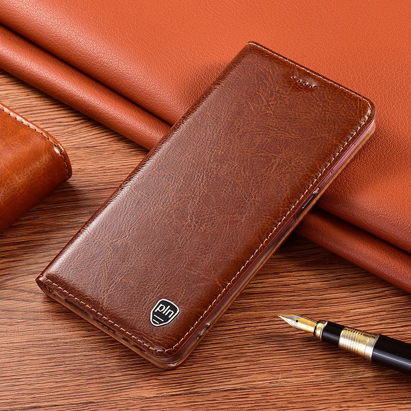 Genuine Leather Flip Case for Huawei Nova 9Z - Anti-fall Crazy Horse Design