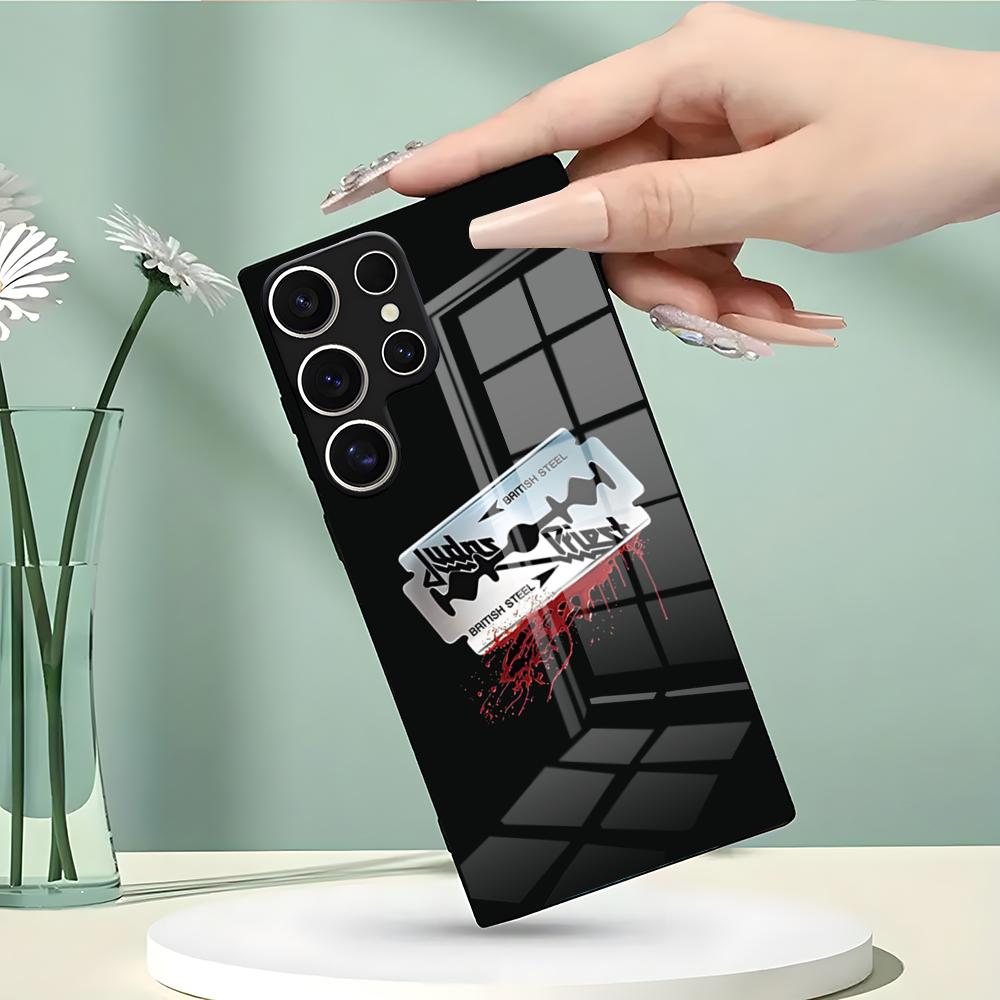 Judas Priest Band Phone Case For Samsung S26 S25 Edge Ultra 23 22 21 20 Ultra Plus S24 Fe Glass Cover