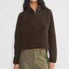 Women's Short Half-Zip Fleece Sweatshirt Plush Warm Cardigan