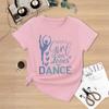 Girls' Casual Dance-themed Printed T-shirt for Summer, Children's Fashionable Short-sleeved T-shirt