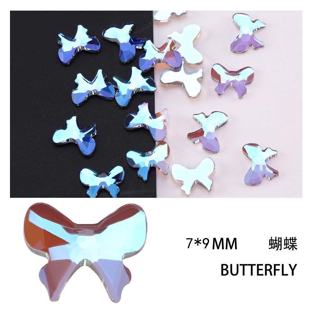 Aurora Phantom Purple Nail Art Flat Bottom Special-Shaped Diamond Diy Manicure Nail Decoration Nail Art Jewelry