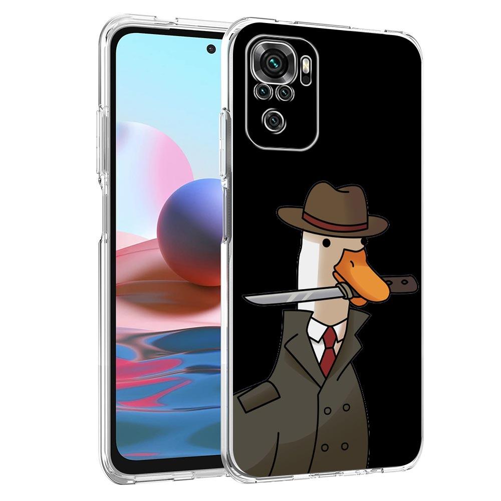 Cartoon Doubt Duck Clear Phone Case For Xiaomi Redmi Note 12 5G 9S 9 8 10 11 Pro+ 9T 8T 10C 9C 9A 7 Pro Soft Silicone Back Cover
