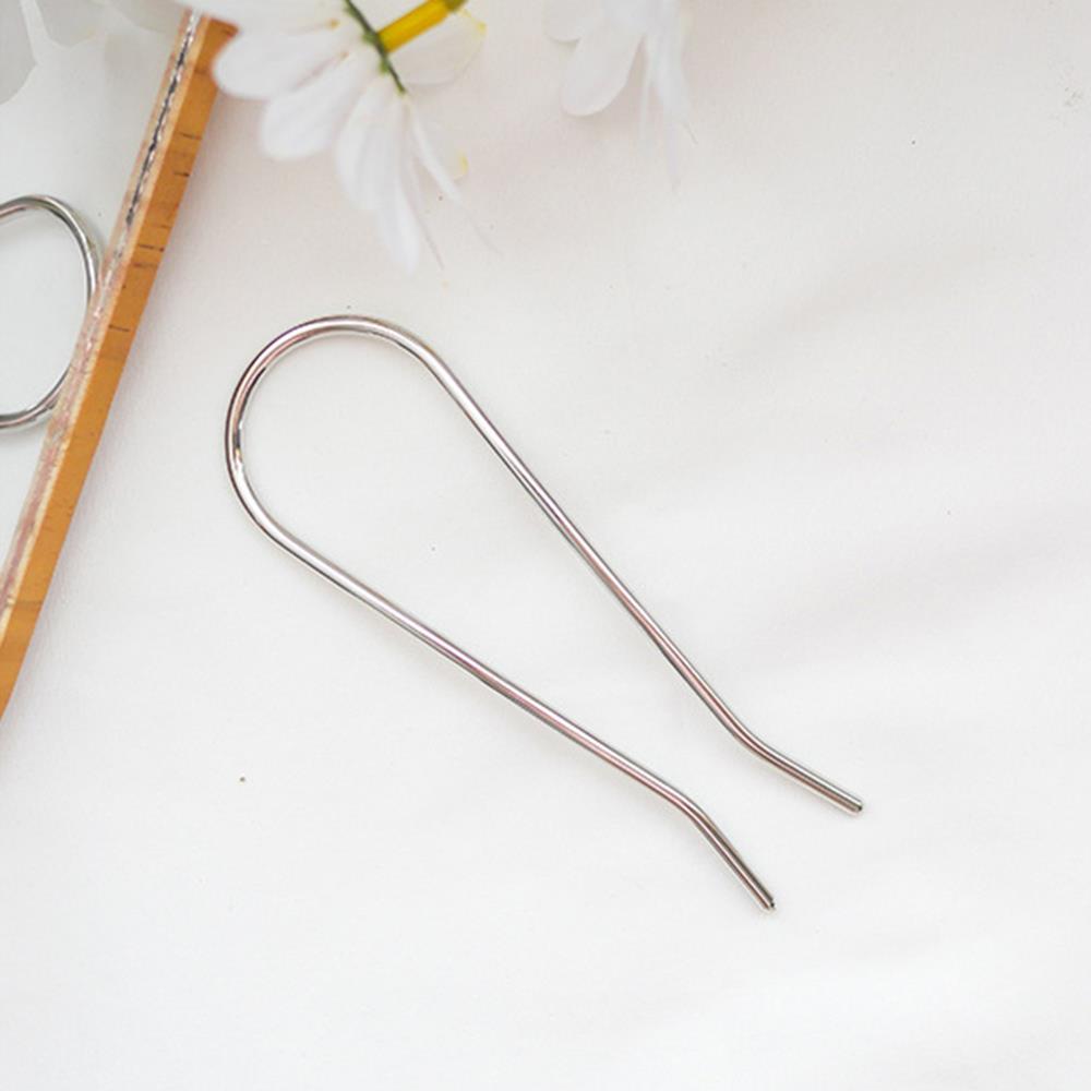 Metal U-Shaped Hair Fork Elegant Simple Alloy Long Thick Hair French Hairpin Hair Stick Women Girls Hair Clip Hair Accessories